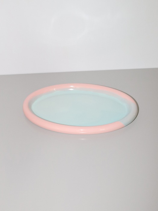 Ring Oval Plate - Pink &amp; Sky