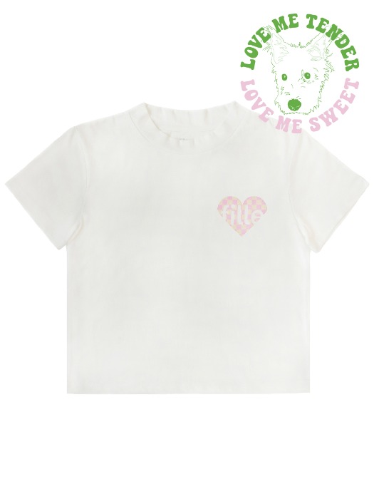 Heart Checkerboard T-shirt - Pink &amp; Ivory