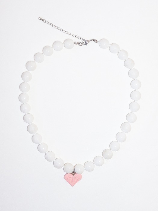 Heart Necklace - White