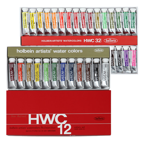 화방넷홀베인 HWC 수채화물감 15ml 세트 12색, 32색/ 전문가용/ 워터칼라 [옵션선택]