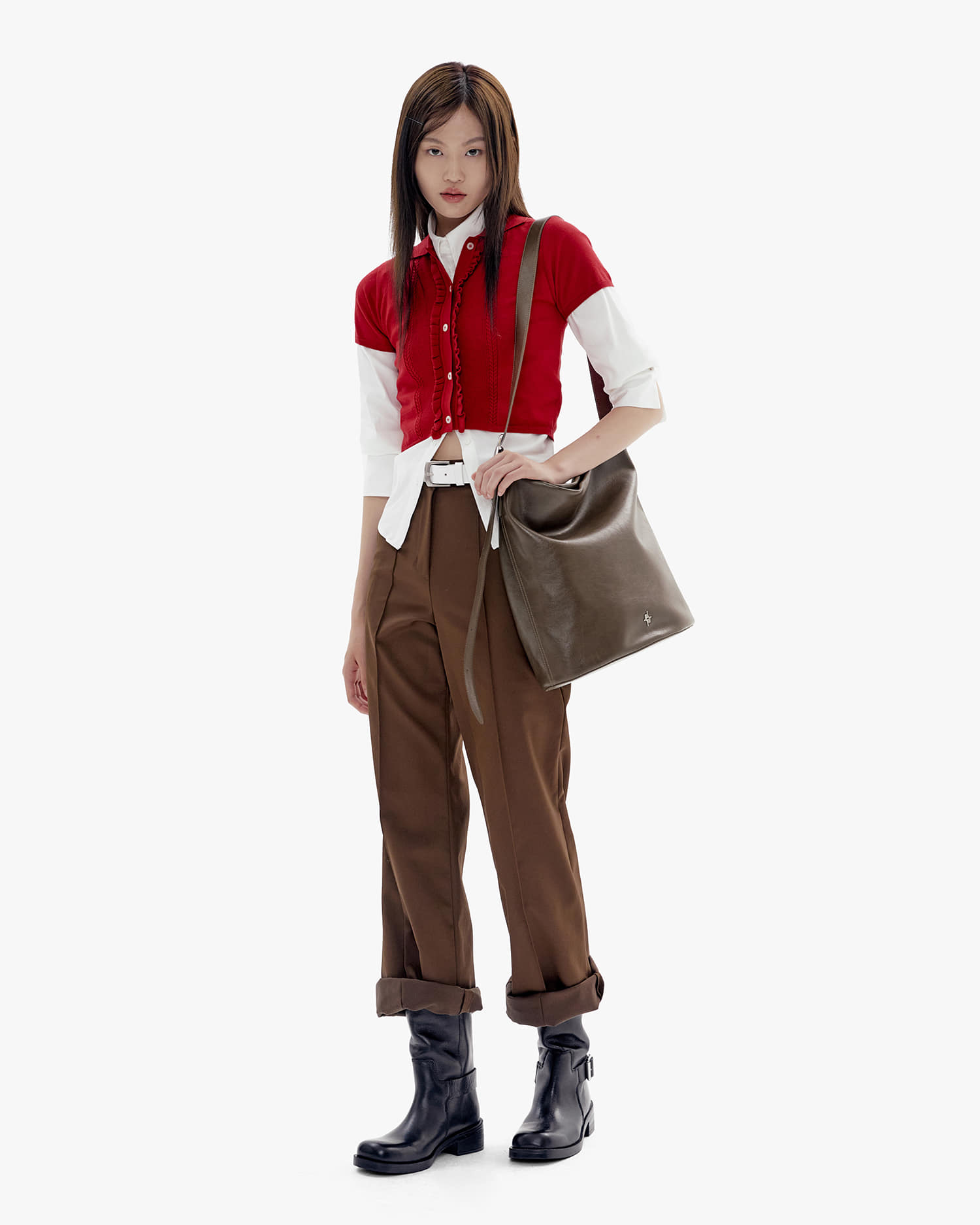 【FIND KAPOOR】HEART TOTE BAG 18 CRINKLED - BROWN FINDKAPOOR - EN