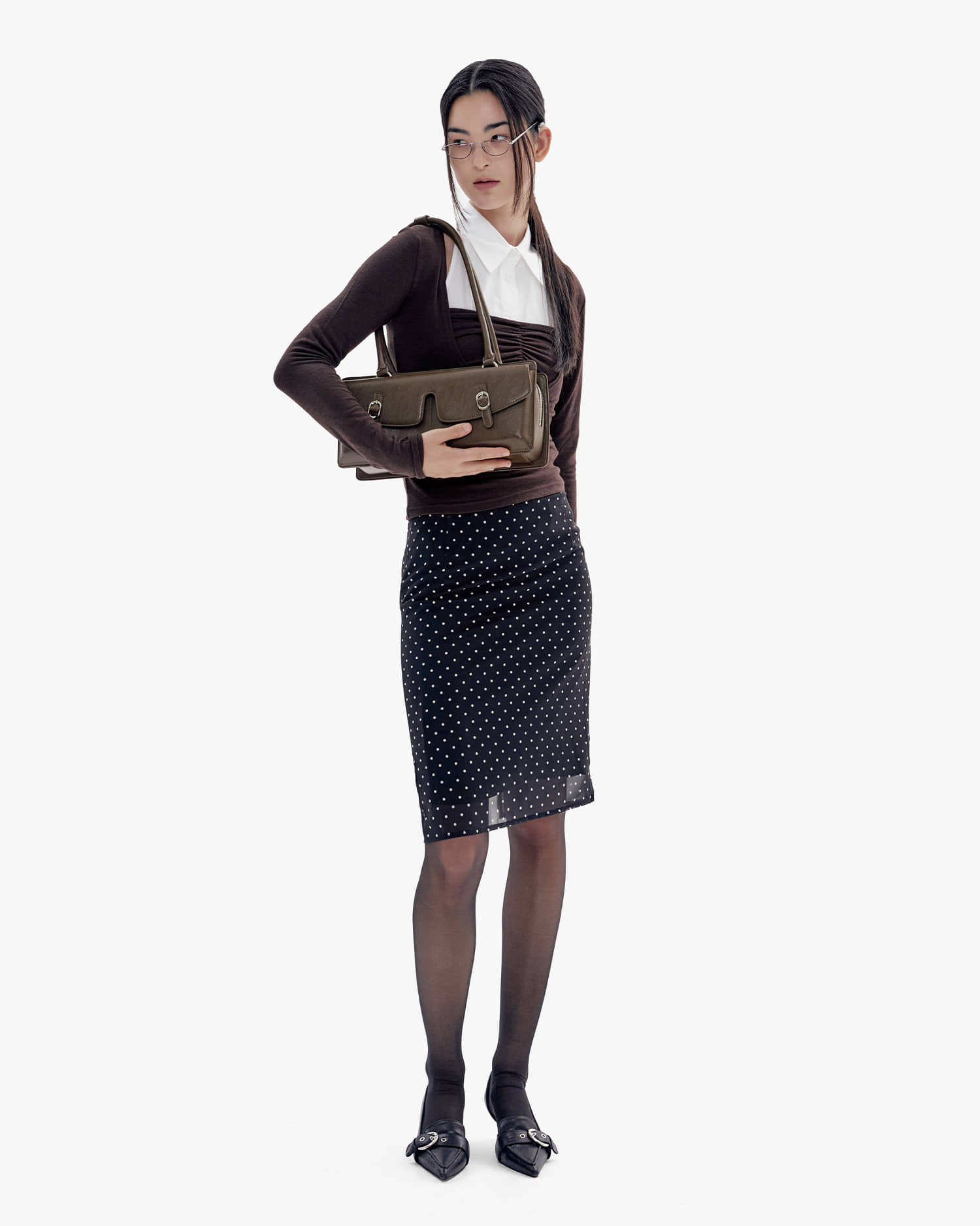 ◇FIND KAPOOR◇ Domo shoulder bag 32 brown fde74b6acc4ab45614eef0d75a4ea6