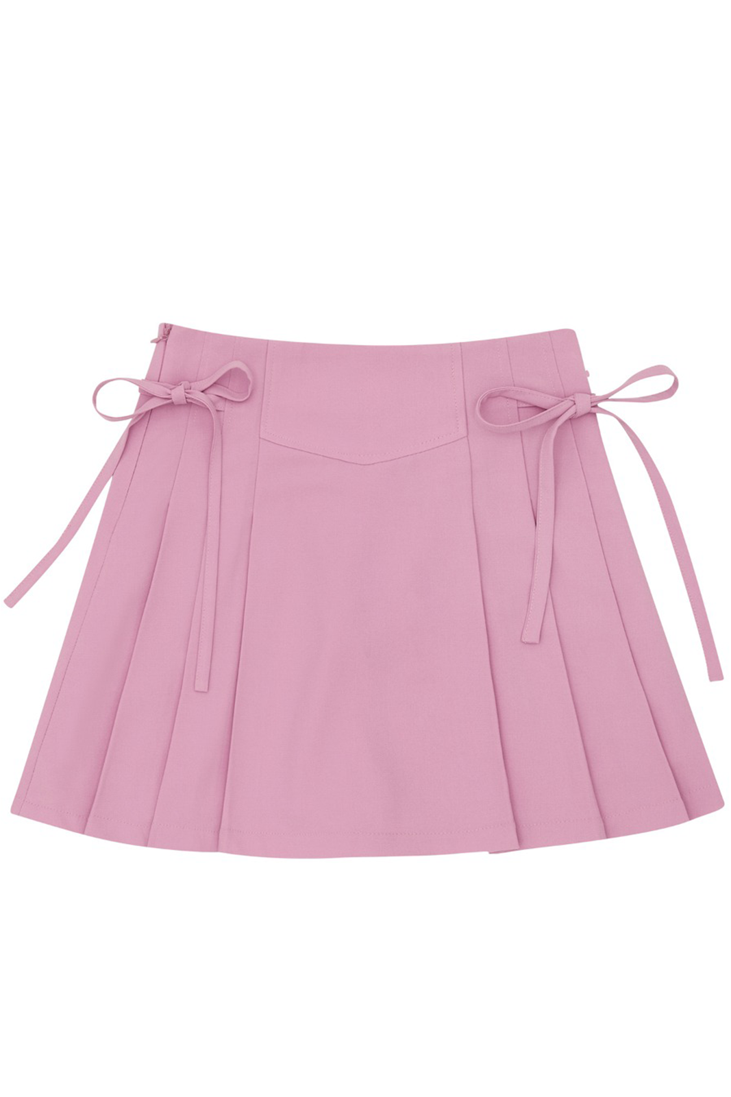 불용원단) ribbon pleated skirt-pink