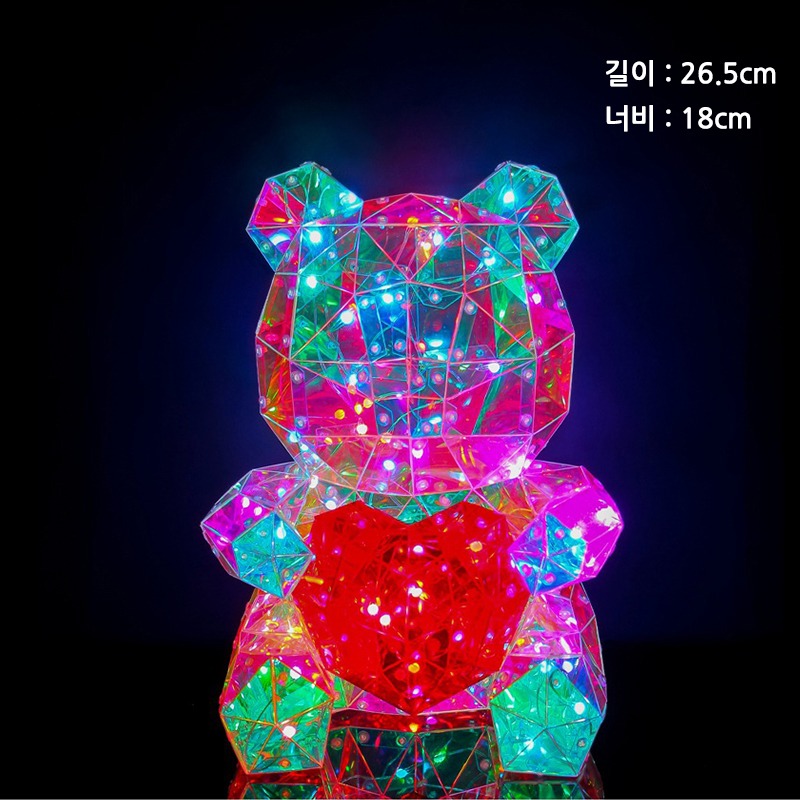 크리스마스 LED 크리스탈 트리 곰 21*26.5cm [RX000]