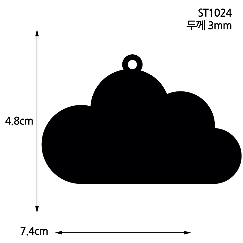 자개공예 블랙 아크릴판 [ST1024] 구름