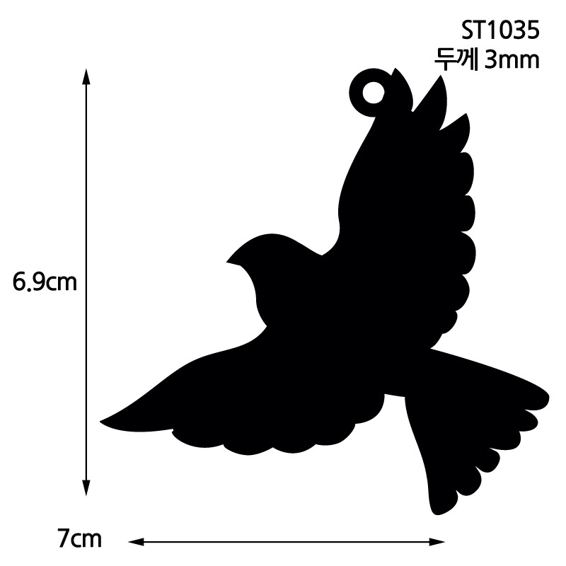 자개공예 블랙 아크릴판 [ST1035] 평화의 비둘기