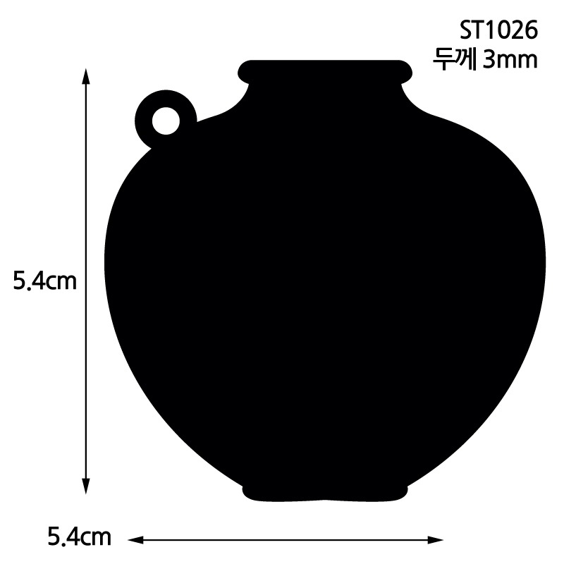자개공예 블랙 아크릴판 [ST1026] 둥근 도자기