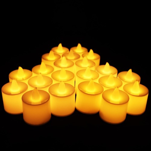 원형 LED촛불(노랑단색)티라이트