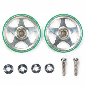 [95493]19mm Aluminum Rollers 5 Spokes Green TAMIYA MINI4WD