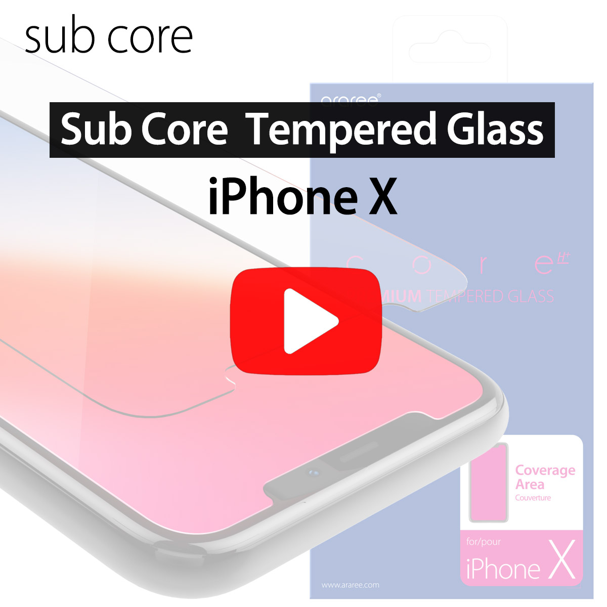 core iPhone X] Sub core Tempered Glass Screen Protector Install Guide