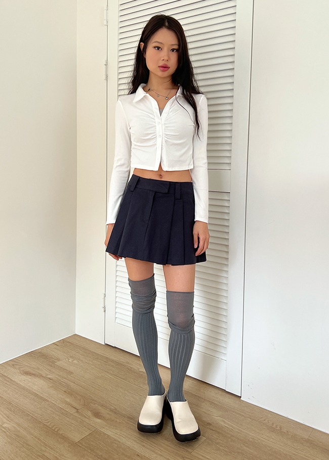 Mini Pleated Cotton Skirt