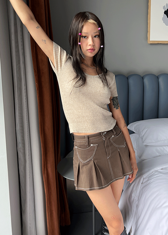 46871 Pleated Mini Skirt