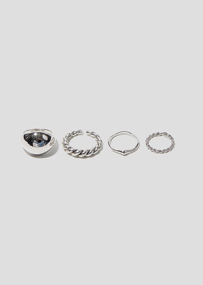 Four-Piece Assorted Band Ring Set