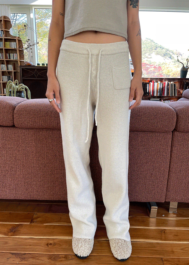 Knit Woolen Pocket Detail Pants