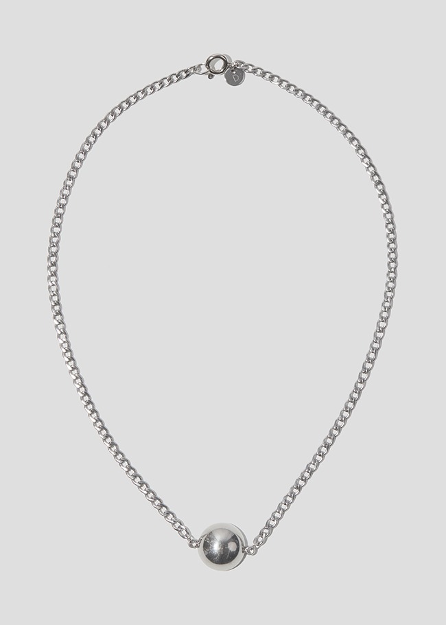 Round Pendant Silver Tone Necklace
