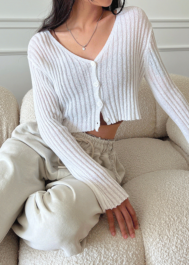 Extended Sleeve Crop Knit Cardigan