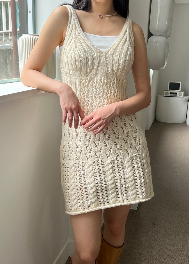 46698 Knit Mini Sleeveless Dress