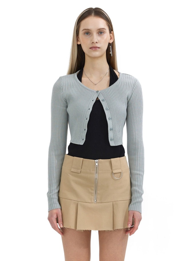 Button-Front Cropped Cardigan