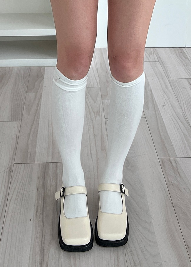Cotton Basic Knee High Socks