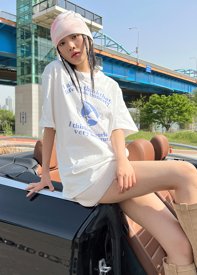 Graphic Front Loose Fit T-Shirt