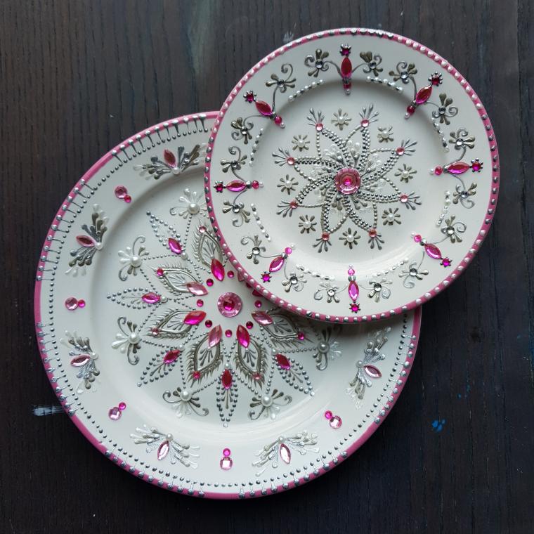 &quot;FAIRY_PINK&quot; Mandala décor Plates (4.3 inch/11cm)