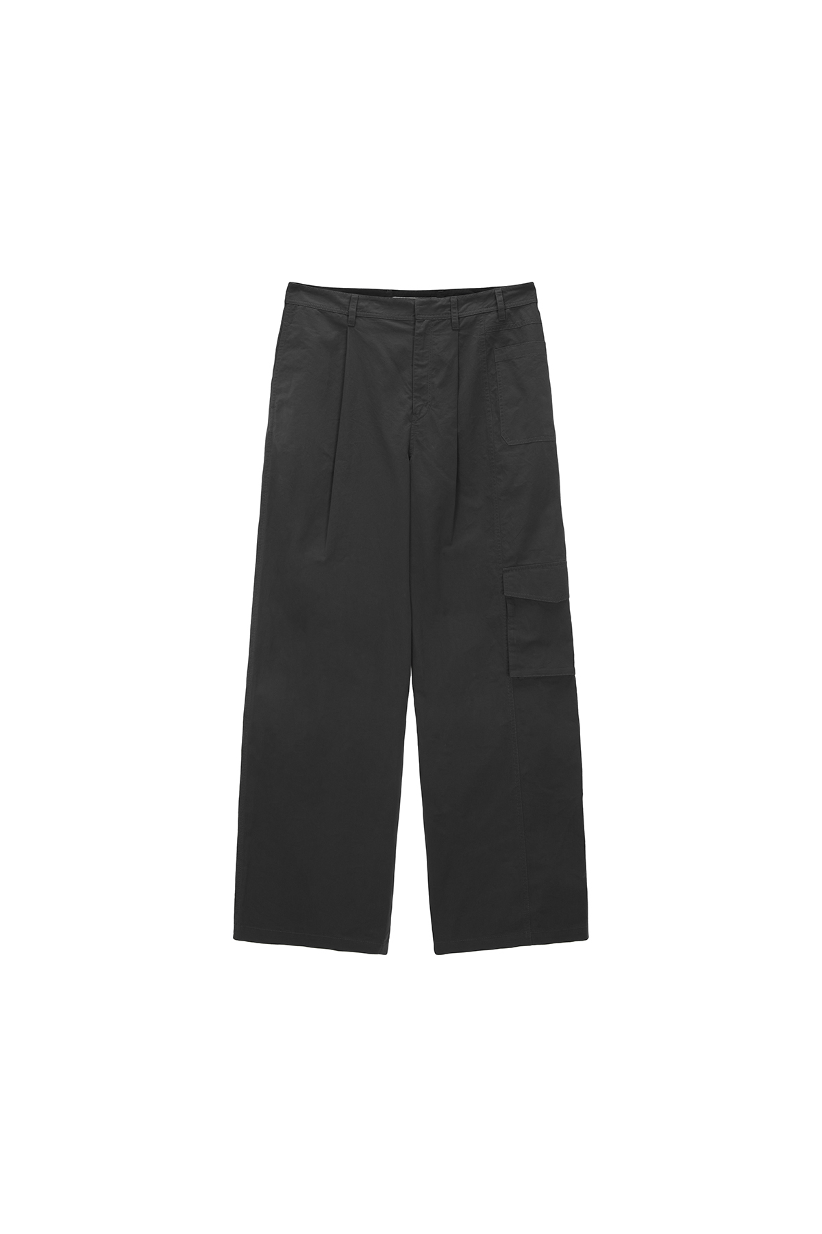 ASYMMETRIC CHINO TROUSER FOR MEN IN CHARCOAL