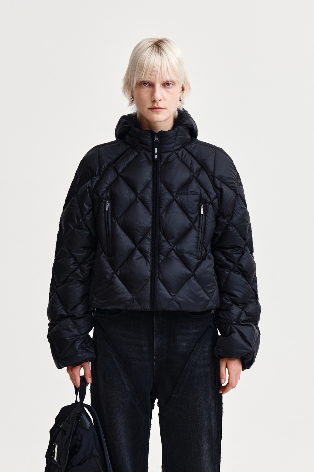 ジャケット・アウター MatinKim SLEEVE STRING DETAIL HOODY ZIP Matin Kim】人気☆(S,M)SLEEVE STRING DETAIL HOODY ZIP UP (Matin Kim