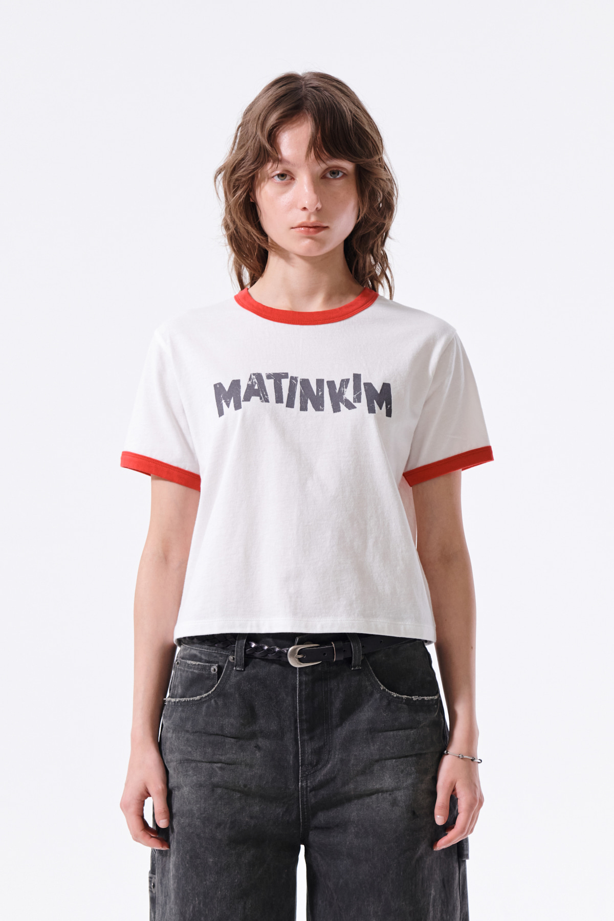 MATIN LOGO RINGER CROP TOP IN WHITE - MATINKIM