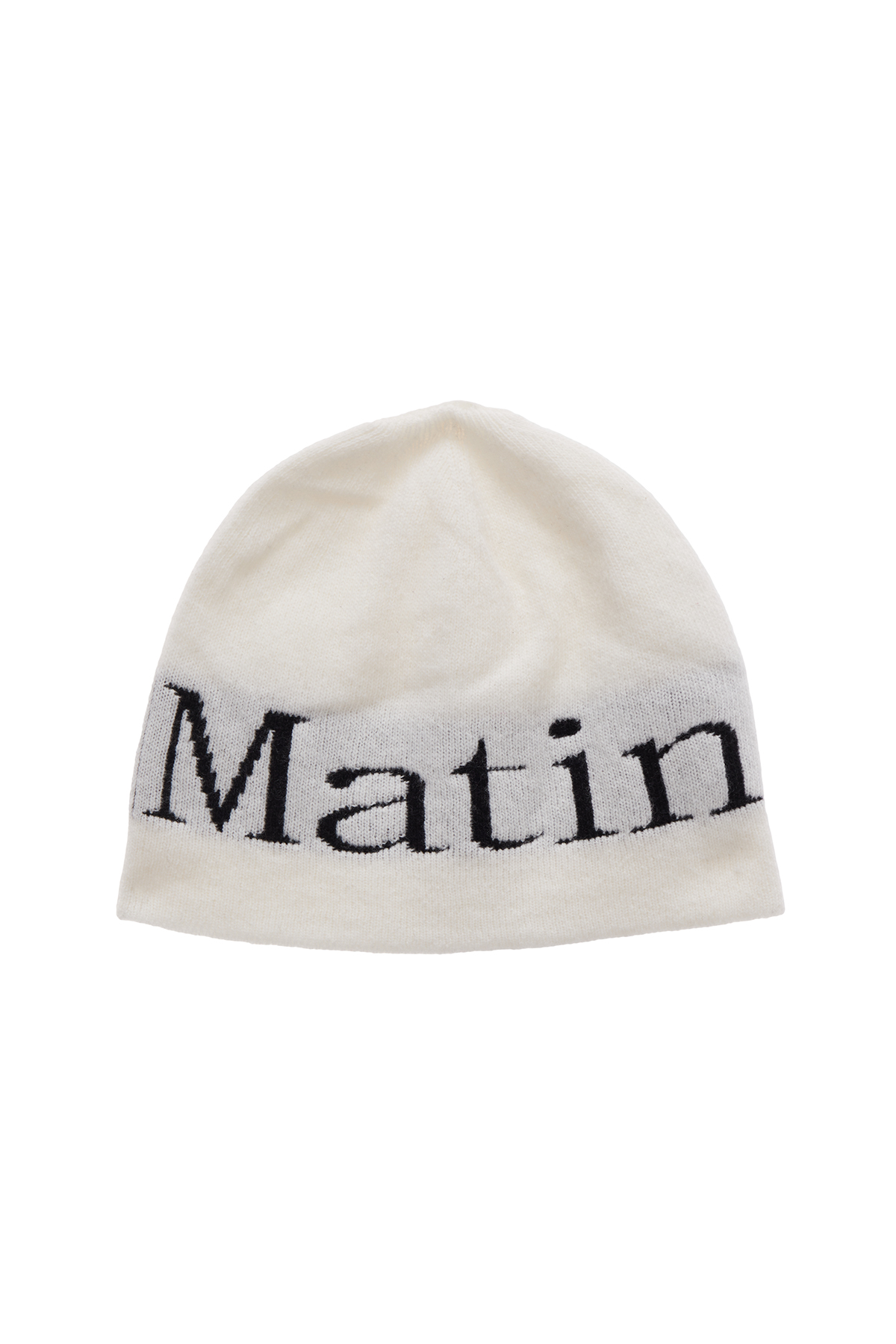 LOGO JACQUARD SHORT BEANIE IN BLACK - MATINKIM