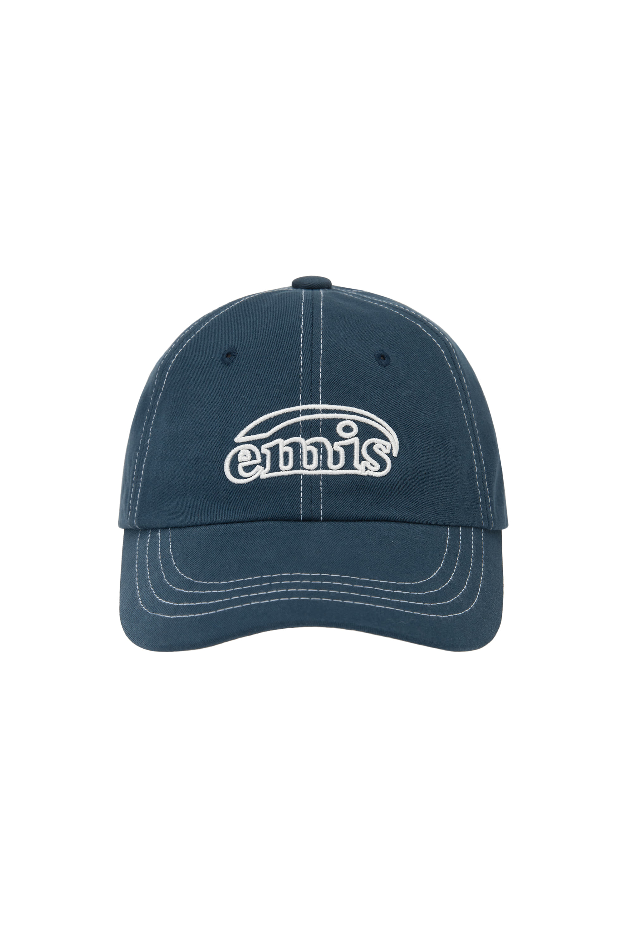 WHITE STITCH BALL CAP-NAVY