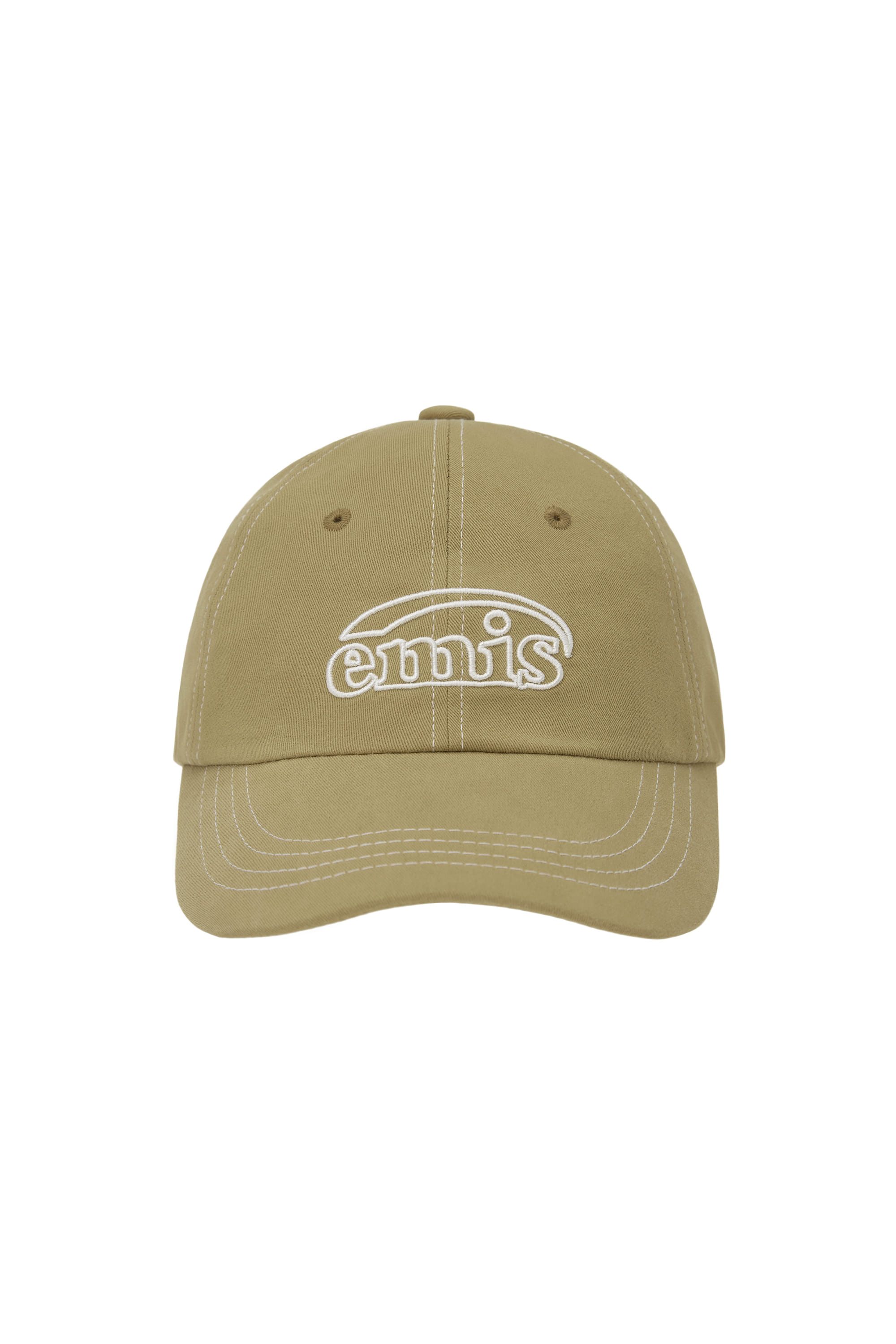 WHITE STITCH BALL CAP-KHAKI BEIGE