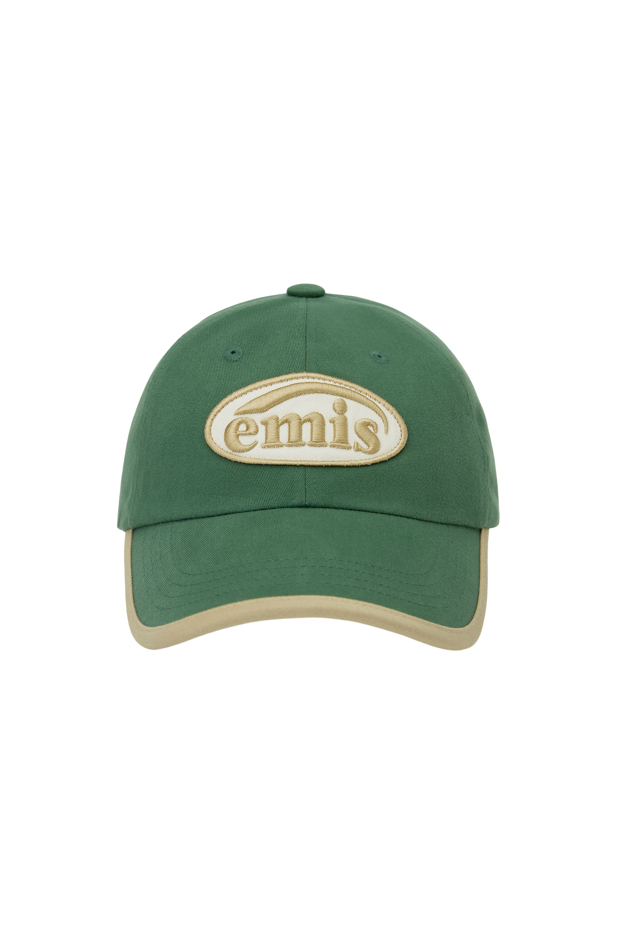 BEIGE TRIMMING BALL CAP-GREEN