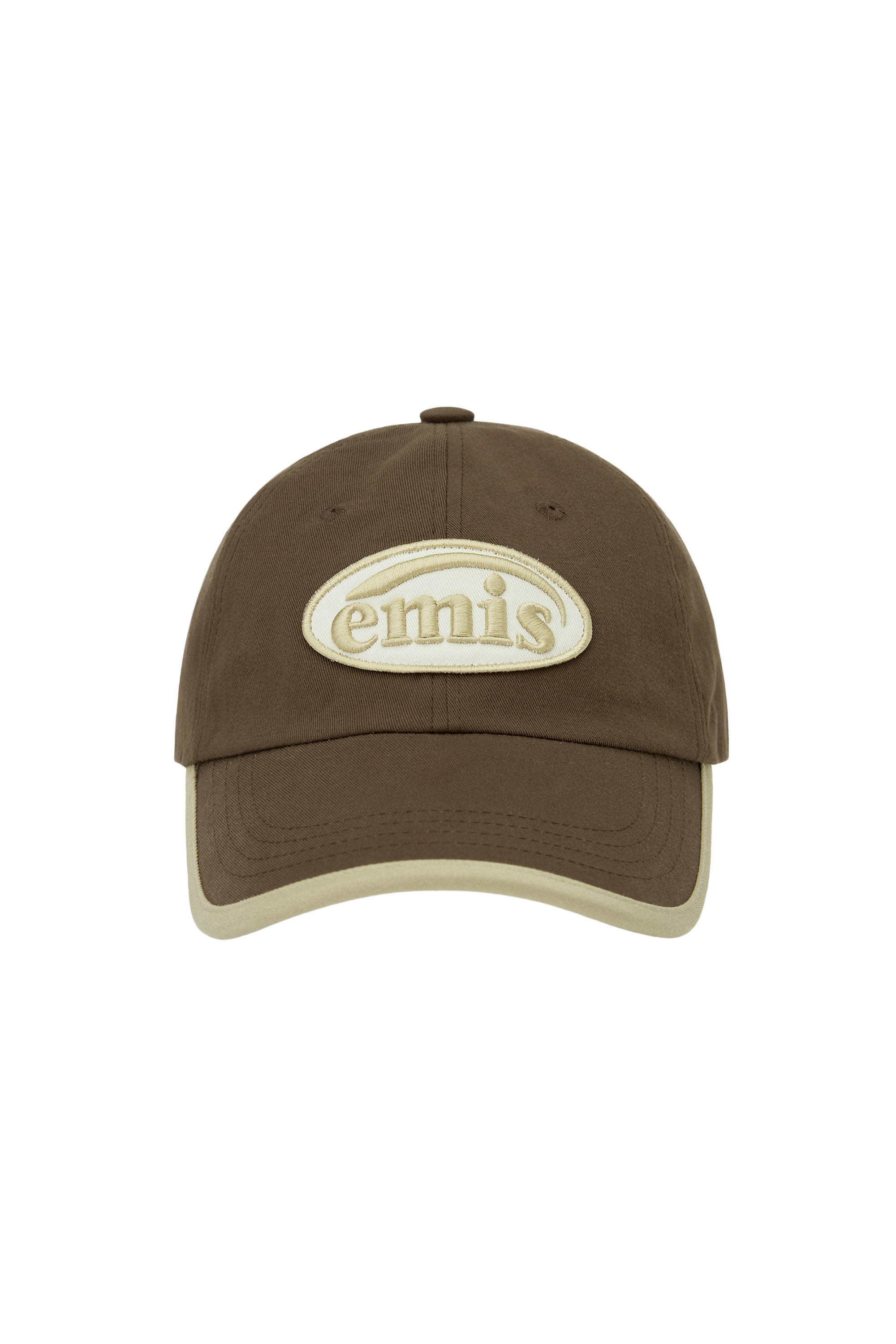 BEIGE TRIMMING BALL CAP-BROWN