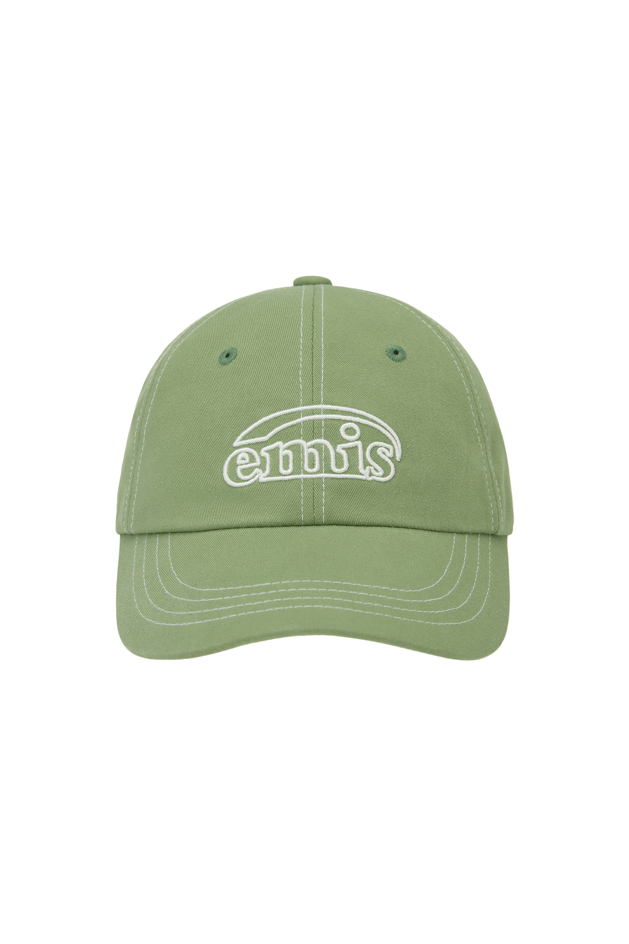 WHITE STITCH BALL CAP-OLIVE