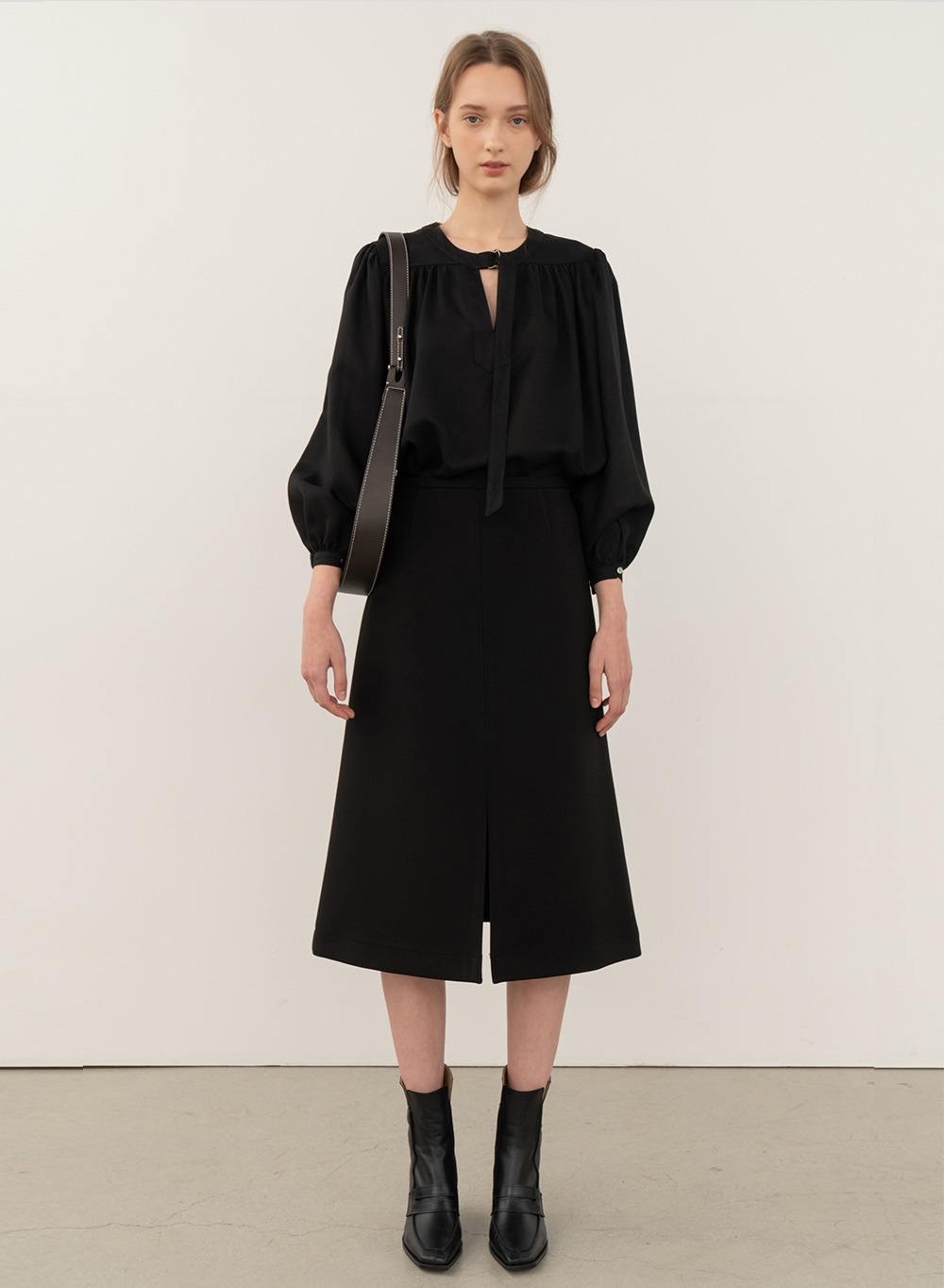 A-line Midi Skirt Black