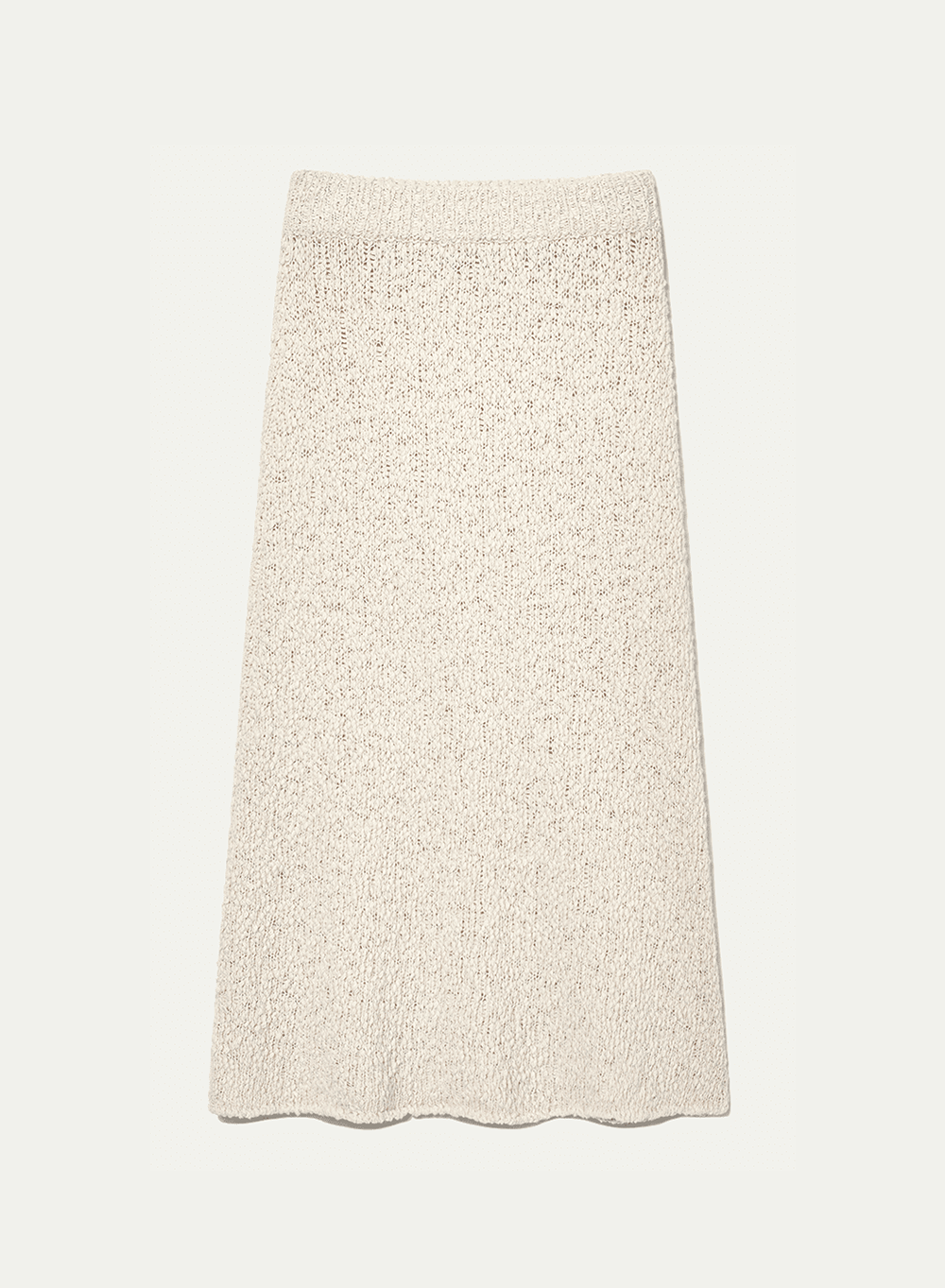 Bouclé A-line Knitted Skirt Cream