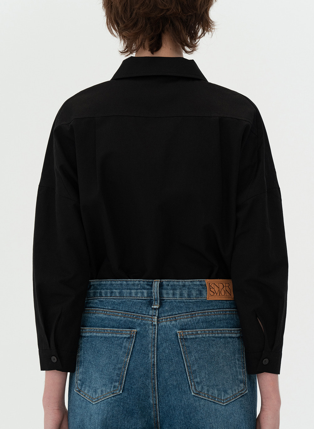 [ESSENTIAL] Dolman Sleeve Shirt Black
