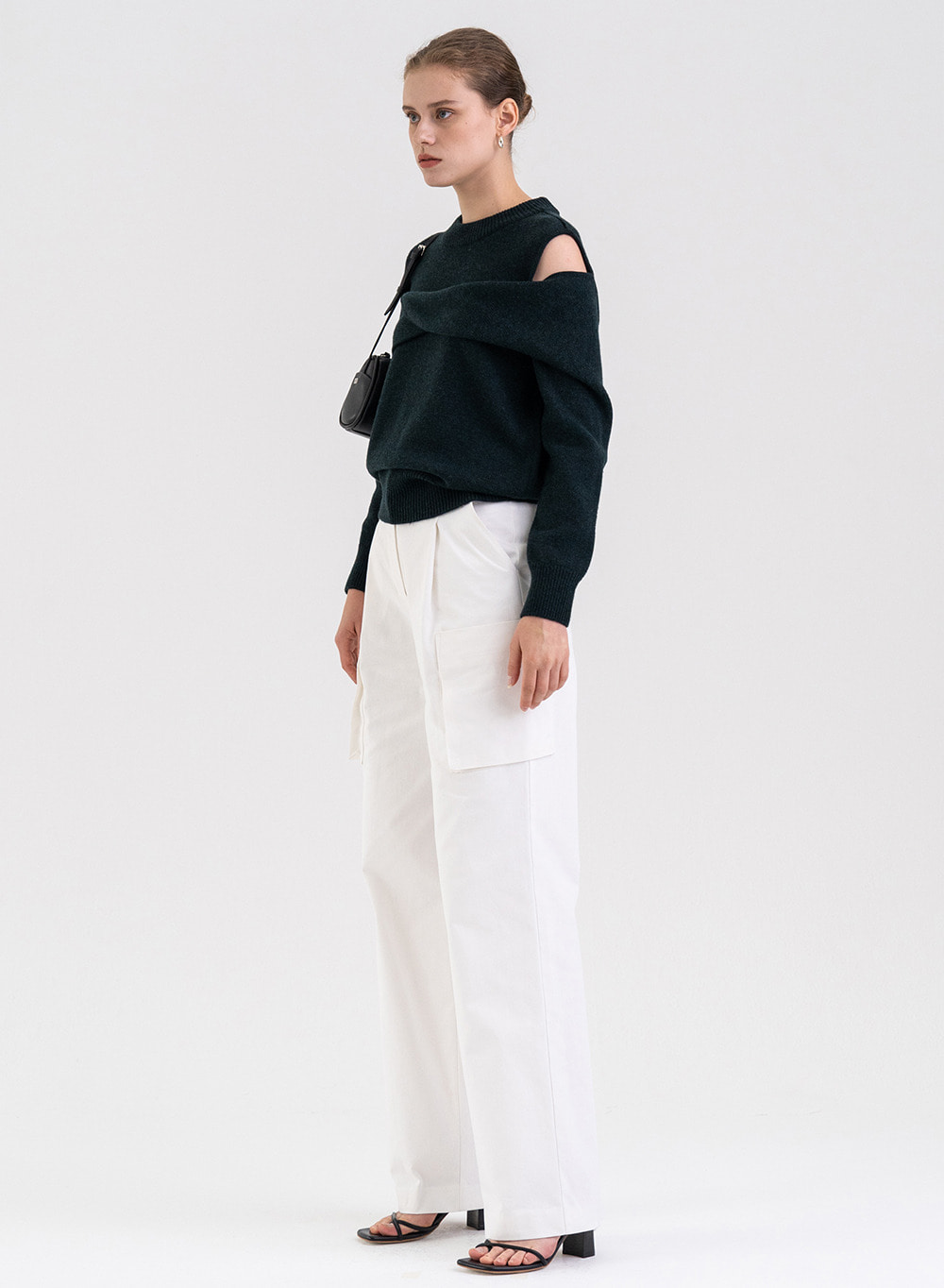 FW21 Wool Draped Pullover Forest