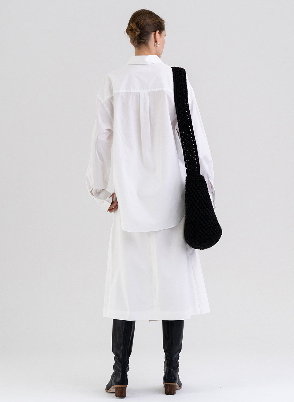 FW21 Pleated Wrap Skirt White