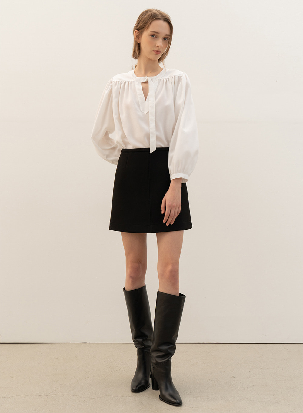[1/21 출고]A-line Mini Skirt Black