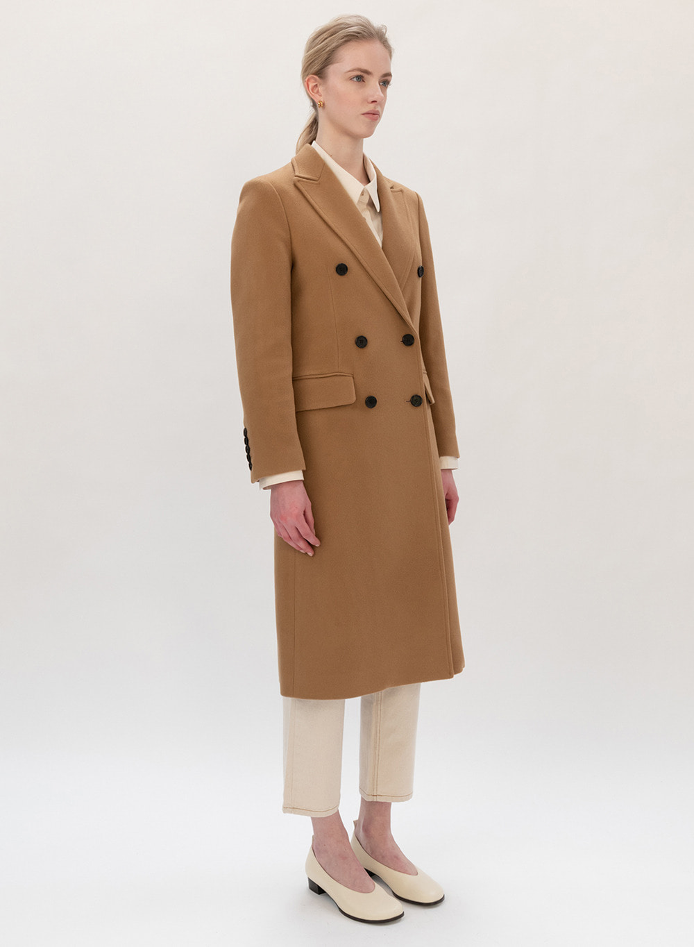 FW19 Cashmere Double Breasted Coat Camel