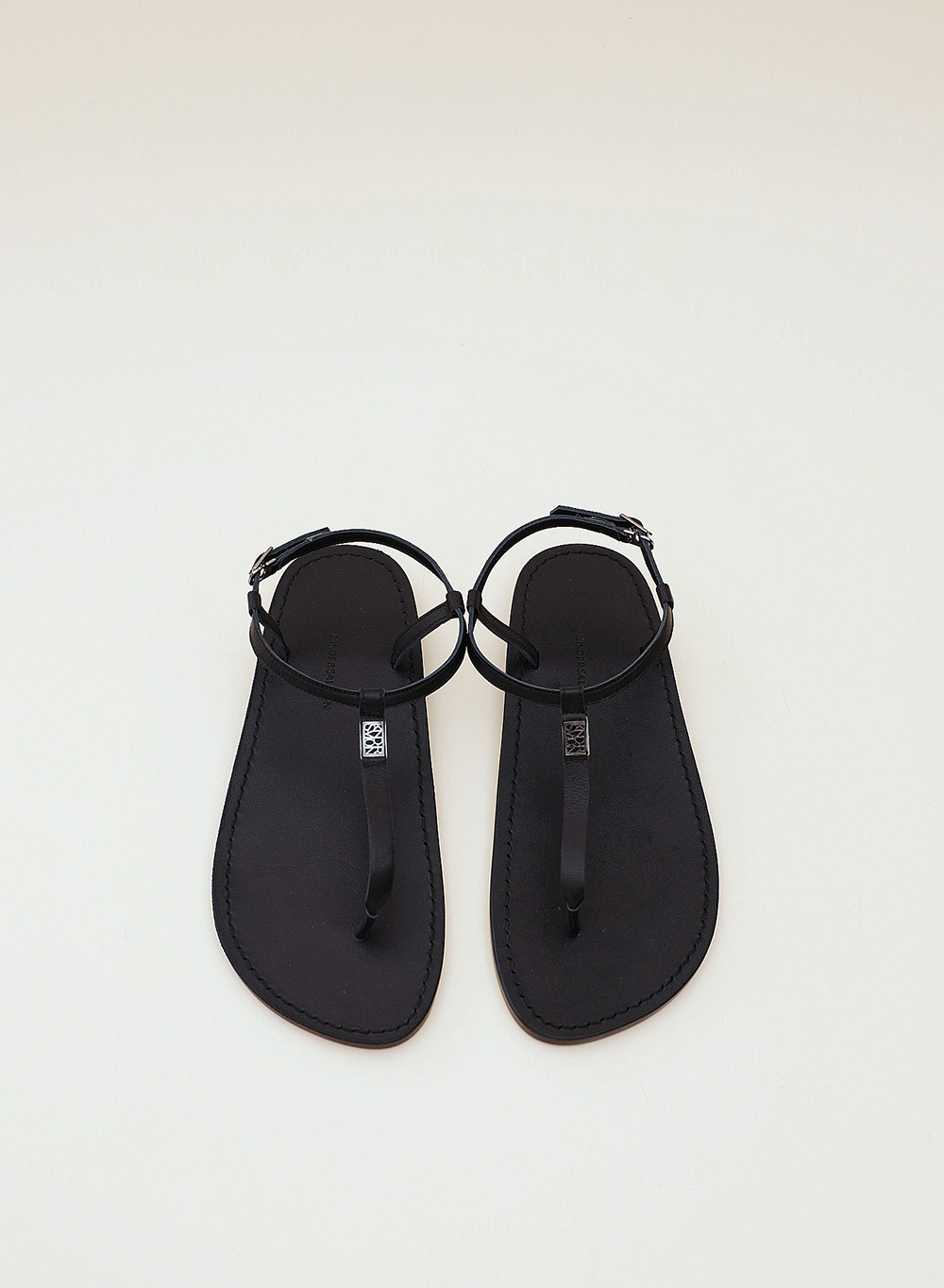 Strap Flat Sandals Black