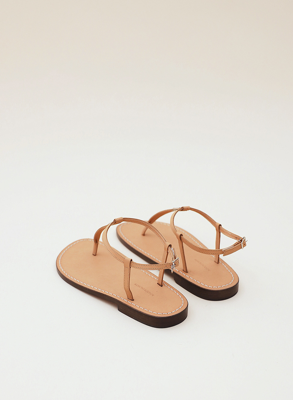 Strap Flat Sandals Tan