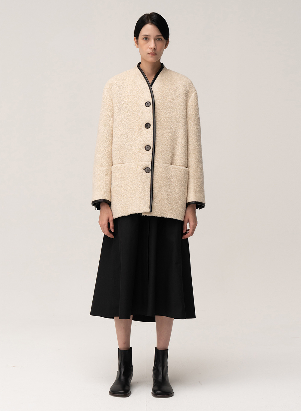 Wool Fleece Jacket From Italy (FURPILE) Ivory