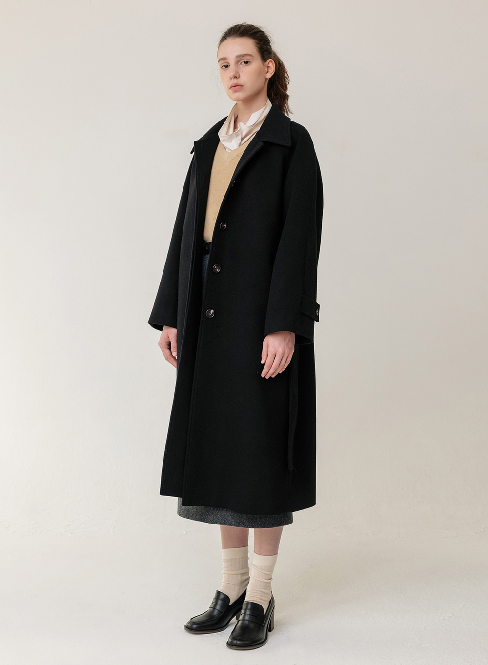 캐시미어 Cashmere Single Overfit Coat Black