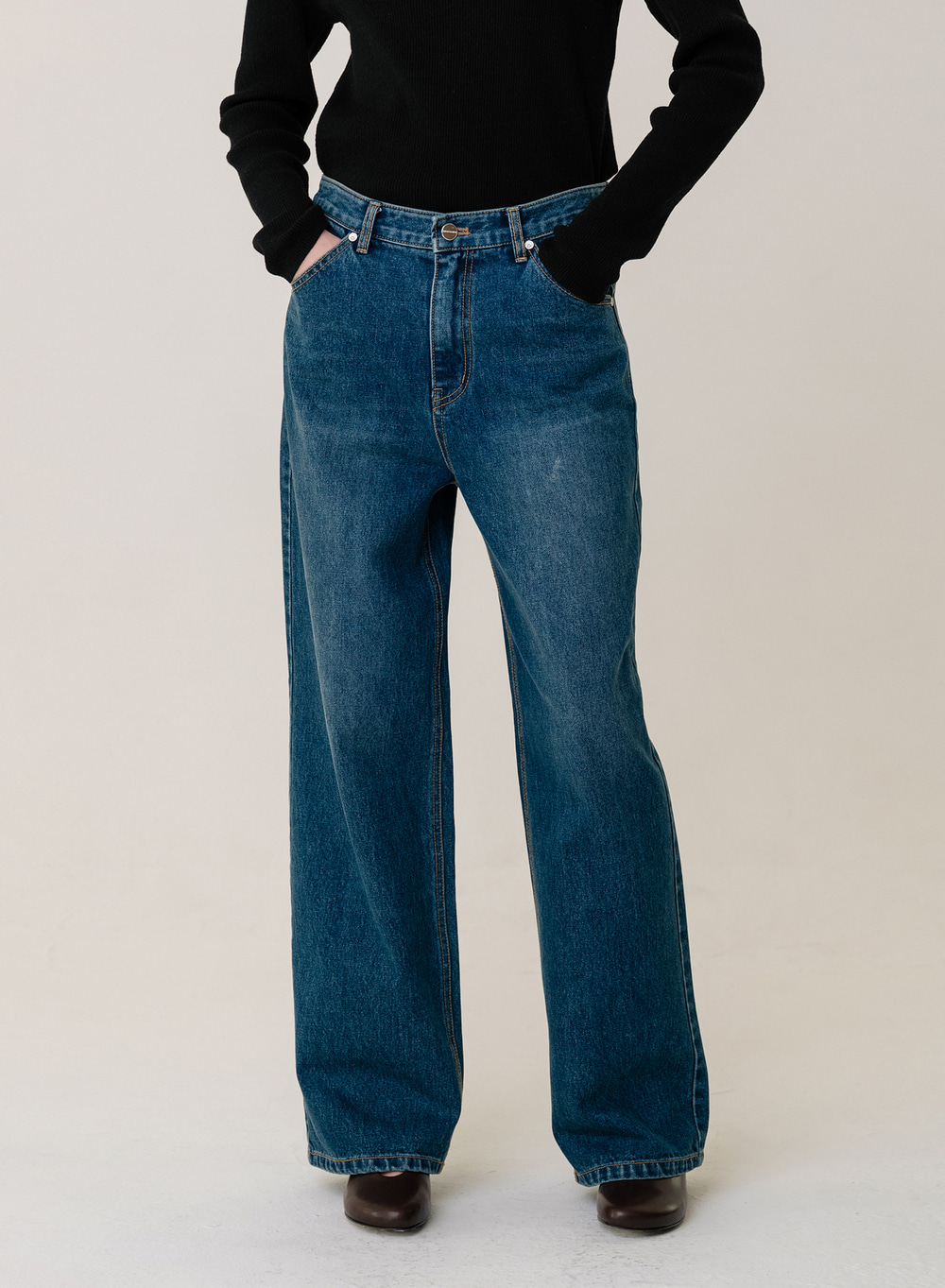 Loosefit Wideleg Jeans Blue