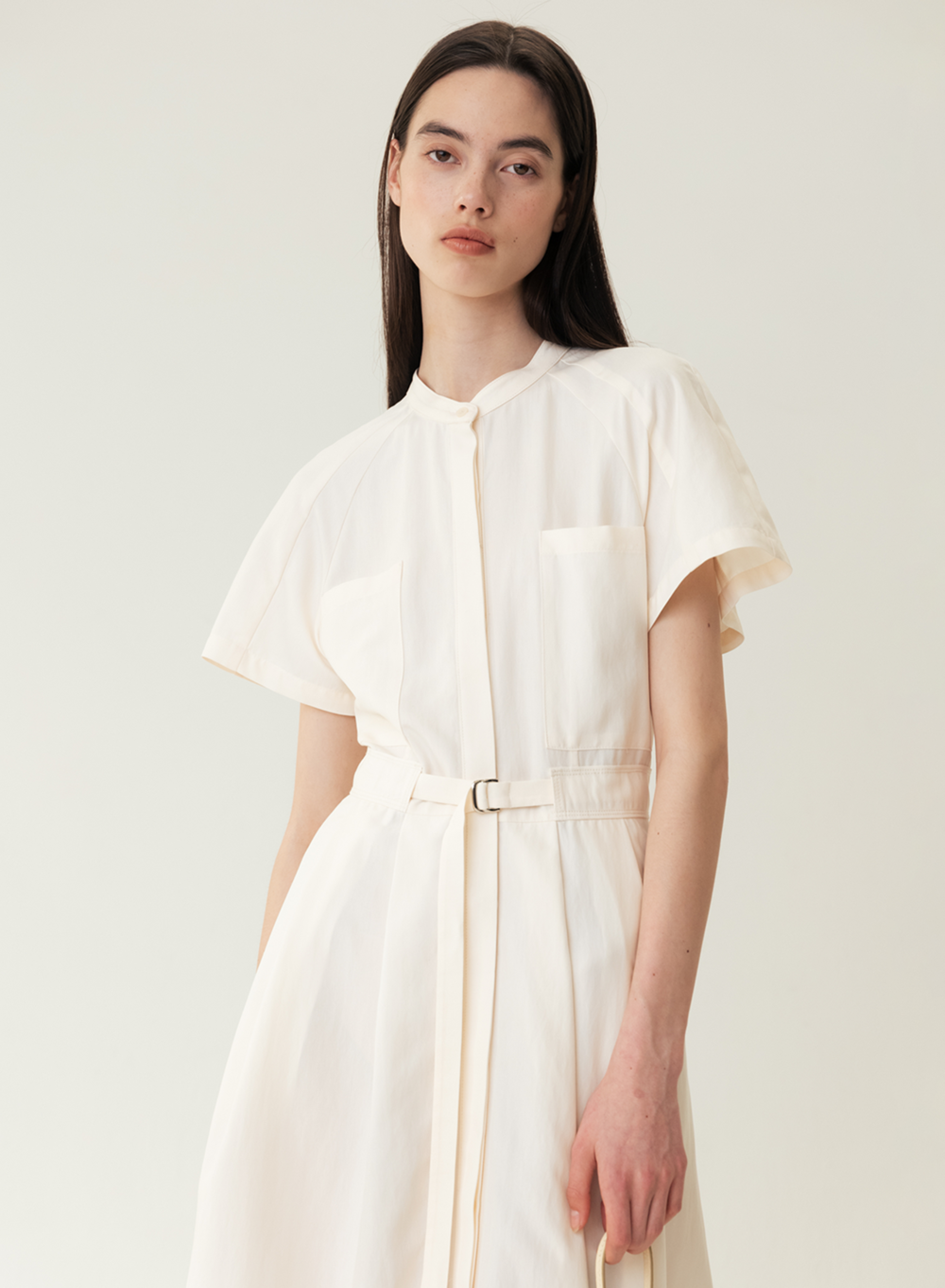 RESORT23 Belted Shirt Dress Cream