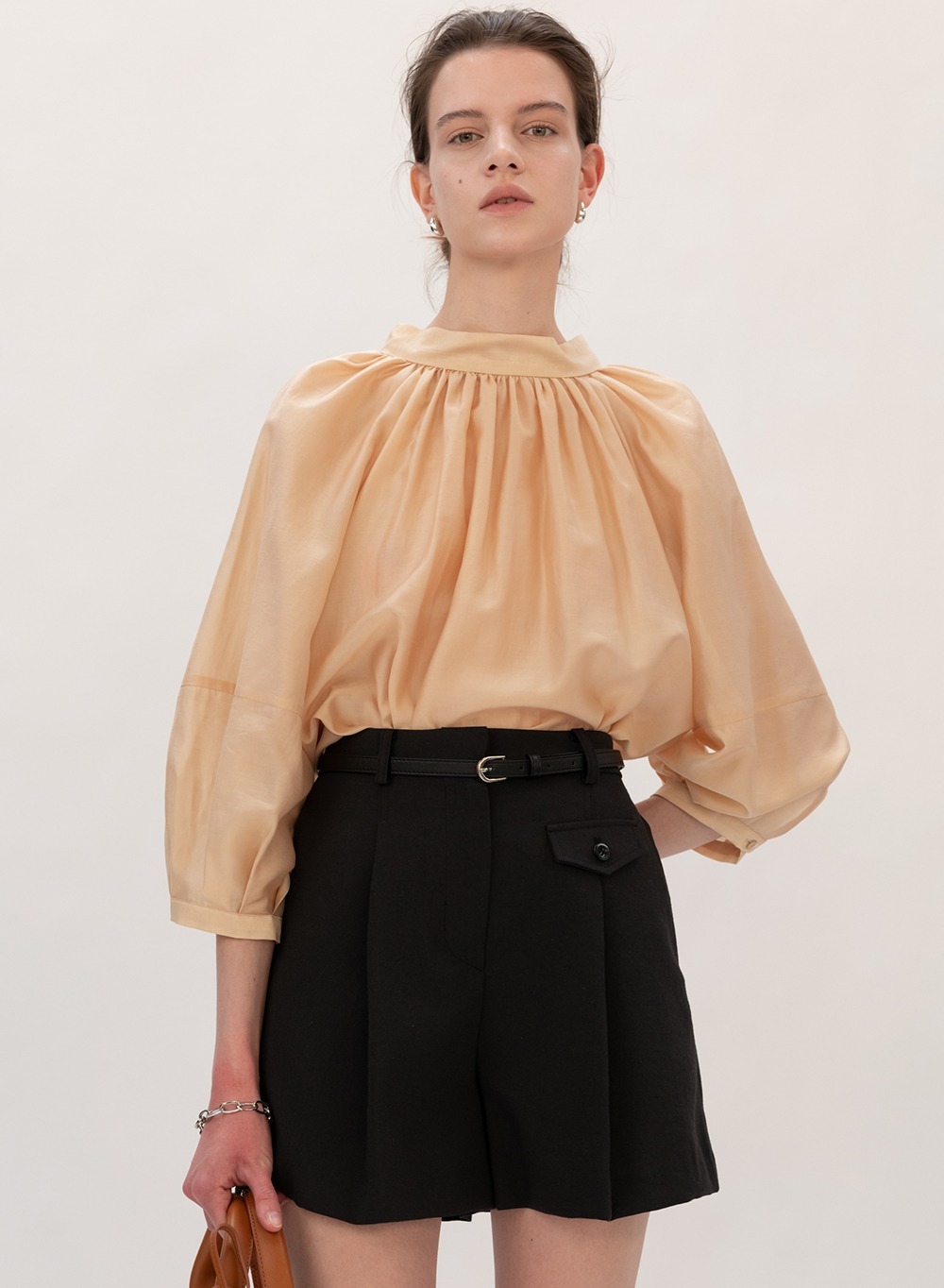 SS21 Gathered Neck Blouse Golden