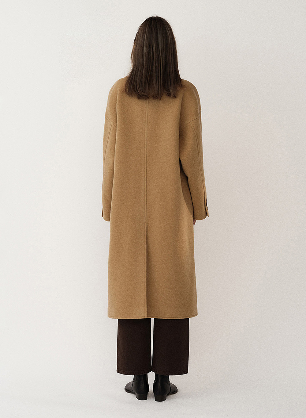 PF23 Wool 울 Double Knitted Coat Sand