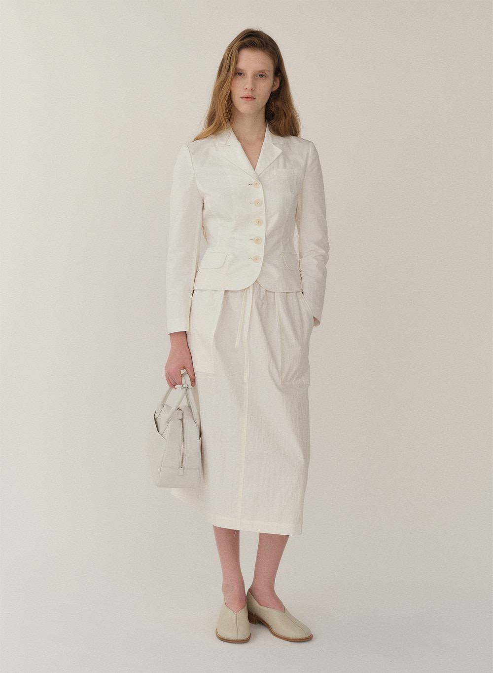 トートバッグ KINDERSALMON Sofie Tote Bag WhiteHud (M) Leather-Trimmed Canvas Tote | KINDERSALMON – YEAR END